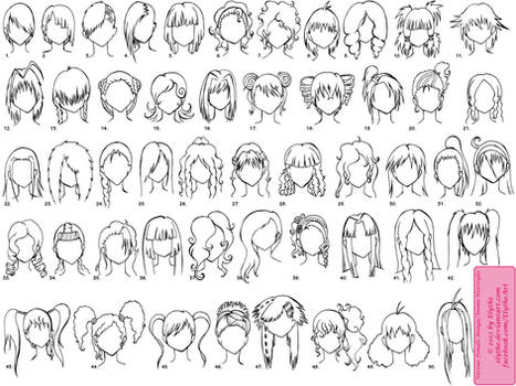 Various Female Anime+Manga Hairstyles