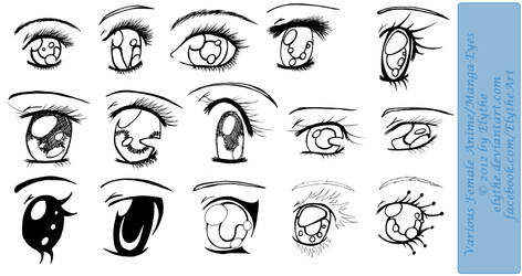 Various Female Anime+Manga Eyes