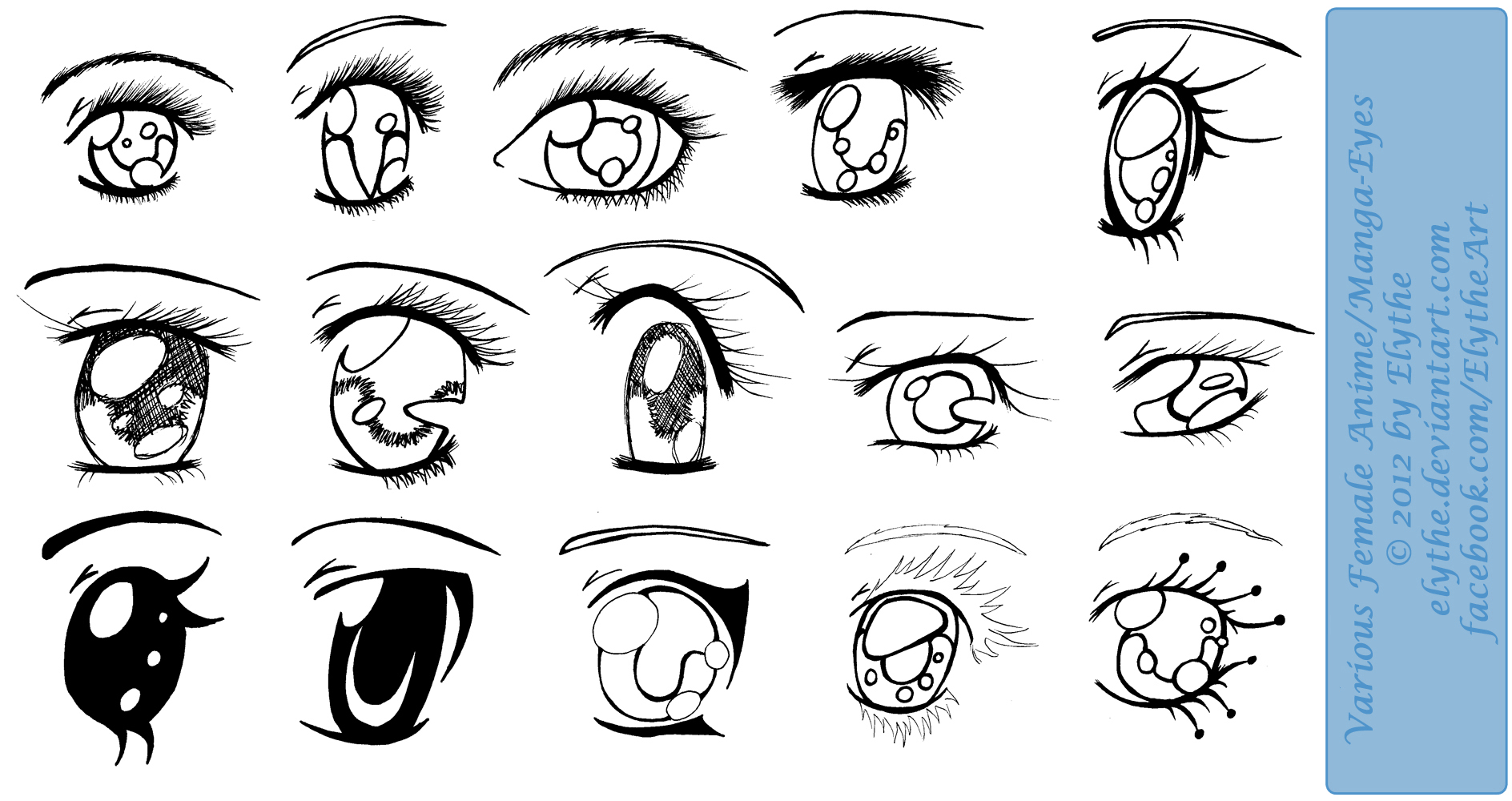 63 PAIRS OF FEMALE ANIME EYES - A Fun Project by aadisart on DeviantArt