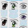 Various Female Anime+Manga Eye-Colorations