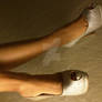 silver peep toe 3  pretty small shoes