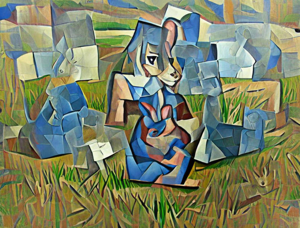 Blue Rabbit in the metaverse known as wonderland by ScorpiondesignAI on ...