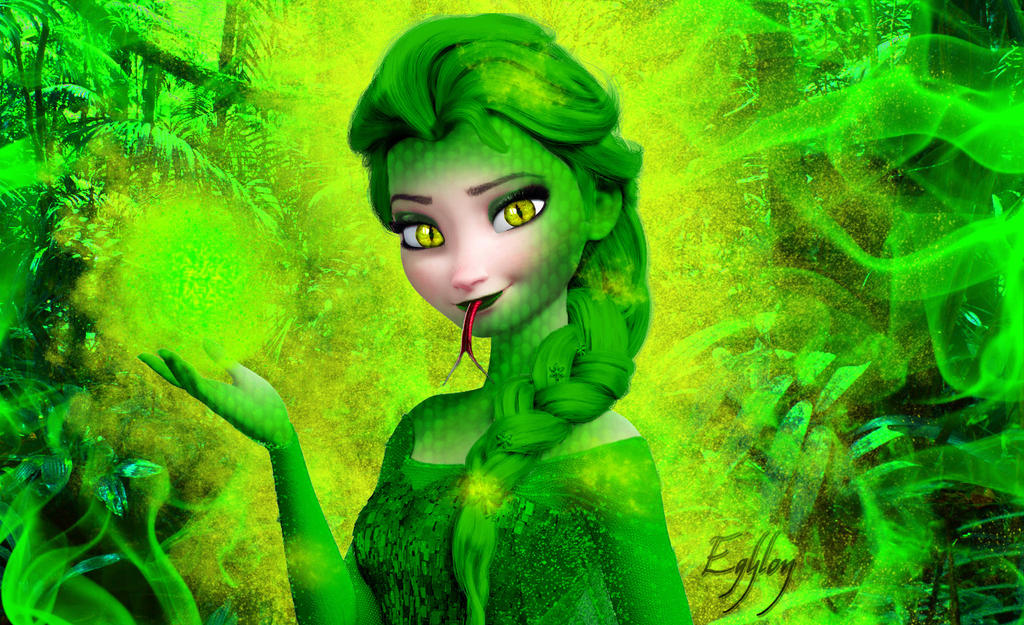 Snake Elsa version 1 by Egylon on DeviantArt