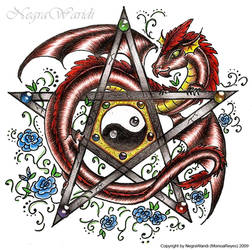Pentagram with dragon