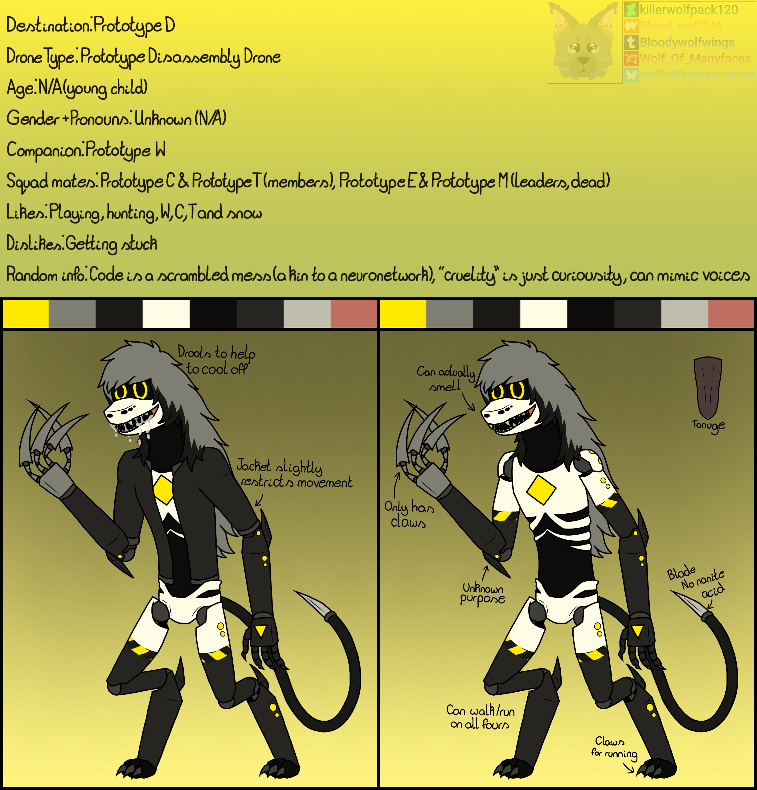 Deviantart Prototypeoc Prototype D (redrawn) by killerwolfpack120 on DeviantArt