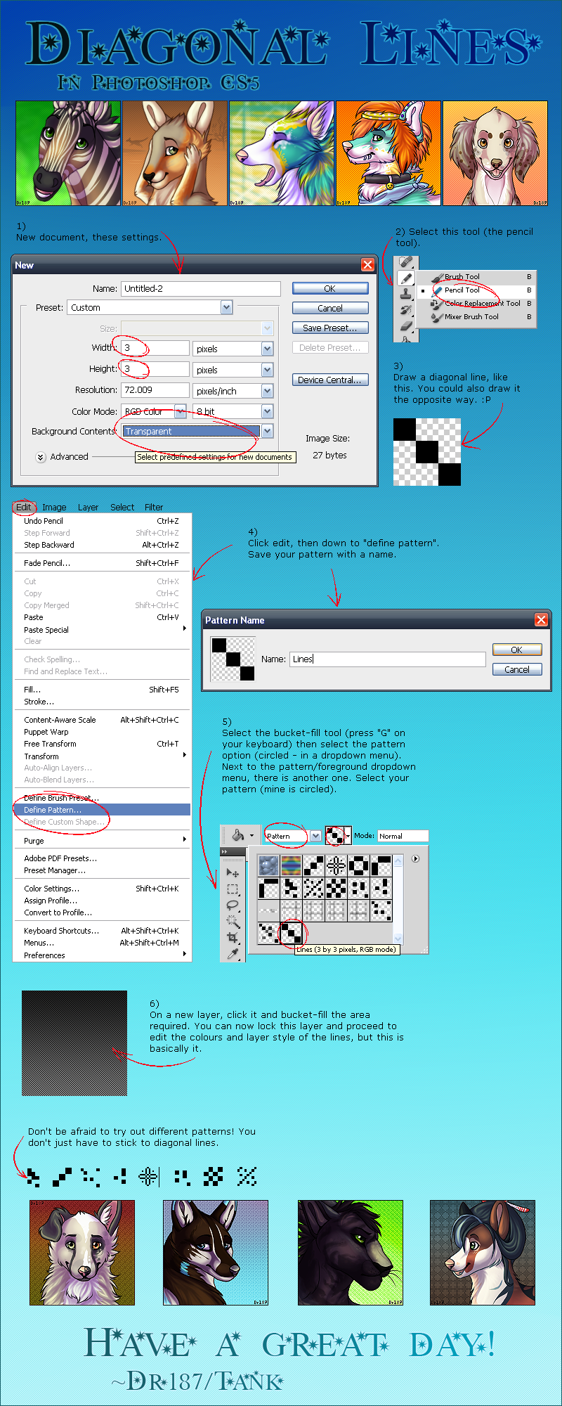 How to make diagonal lines