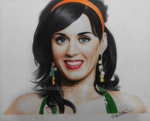 Katy perry color pencil drawing