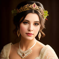 Portrait-woman-with-tiara-flower-and-necklace