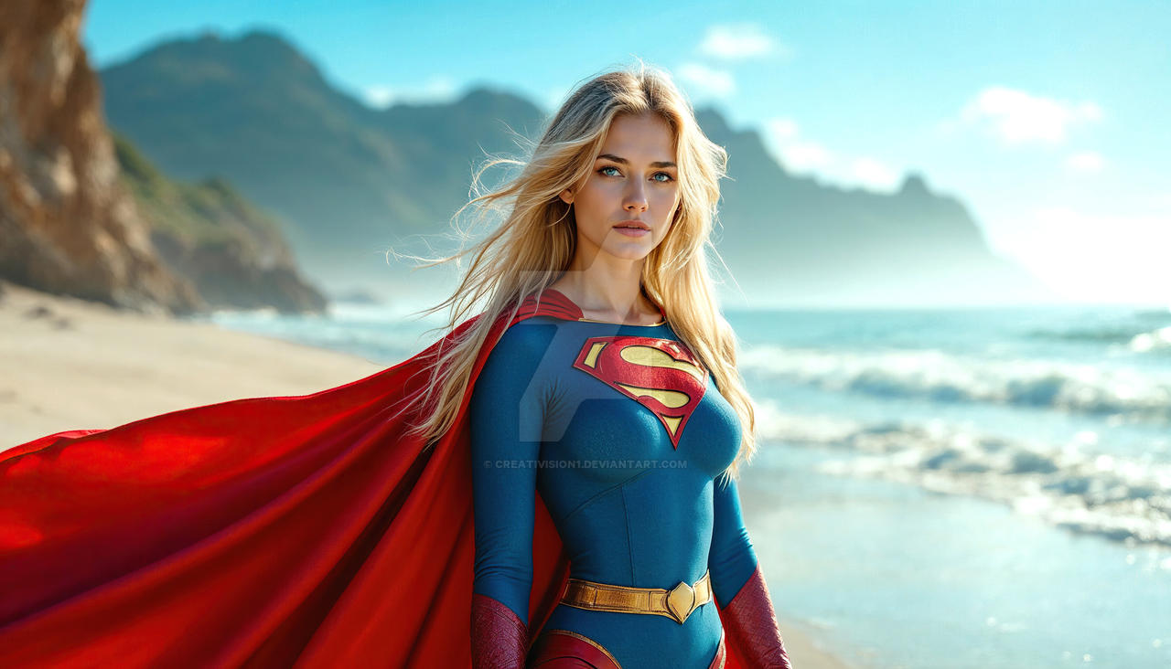 Supergirl In Front Beach By Creativision1 On DeviantArt supergirl-in-front-beach-by-creativision1-on-deviantart