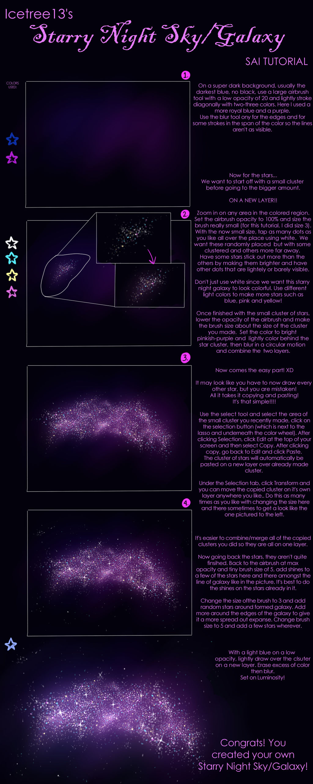 Icetree13's Starry Night Sky/Galaxy SAI Tutorial