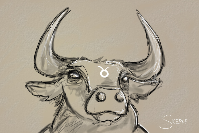 Daily Draw #8 - Taurus by eastwestwolf on DeviantArt
