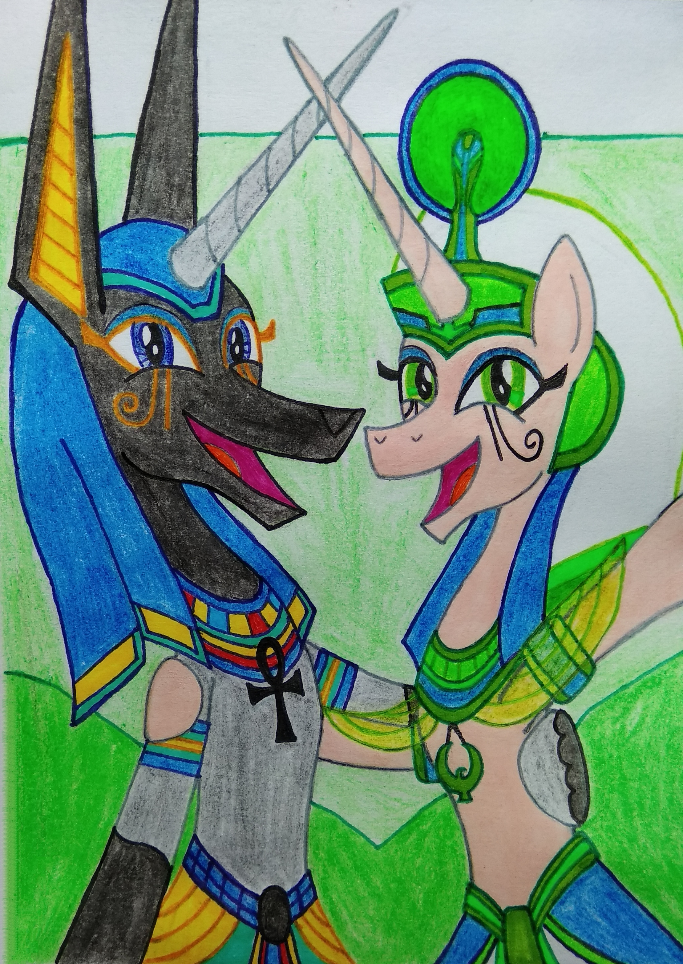 Nefertiti and Anubis selfie together