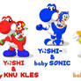 Yoshies and team baby Sonic