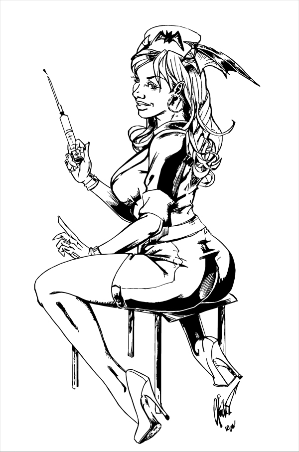 Nurse Morrigan - inked