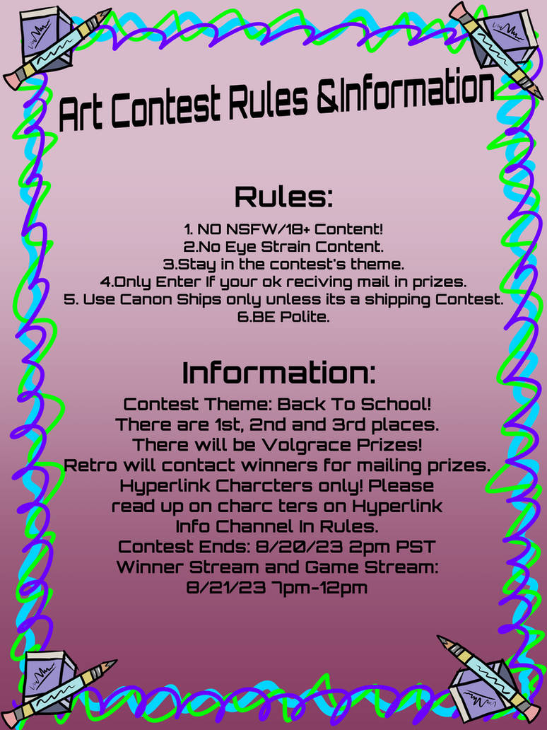 Art Contest Rules And Information - Back To School by BriskMidnight on ...