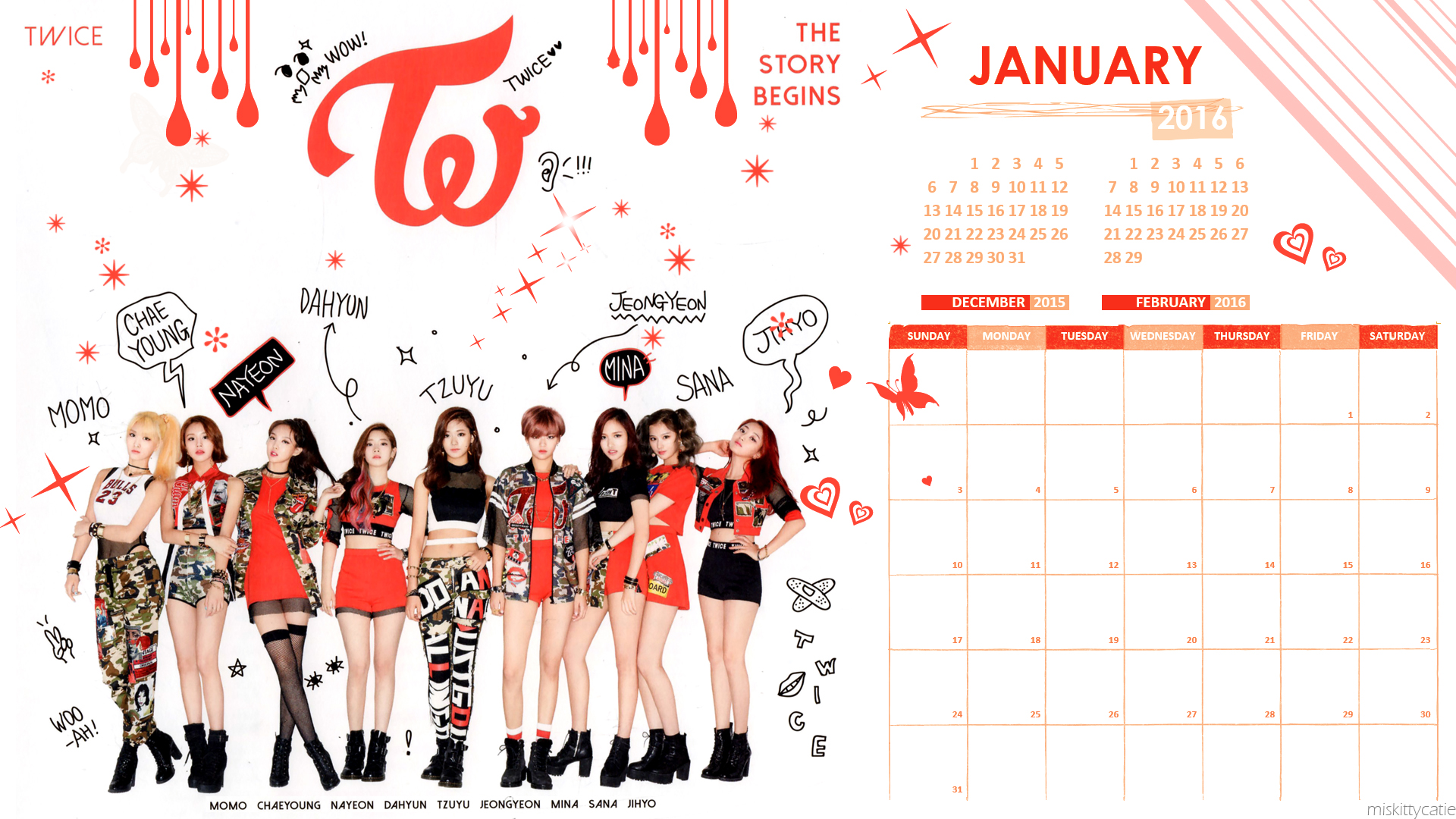 Twice January 16 Computer Calendar By Misscatievipbekah On Deviantart