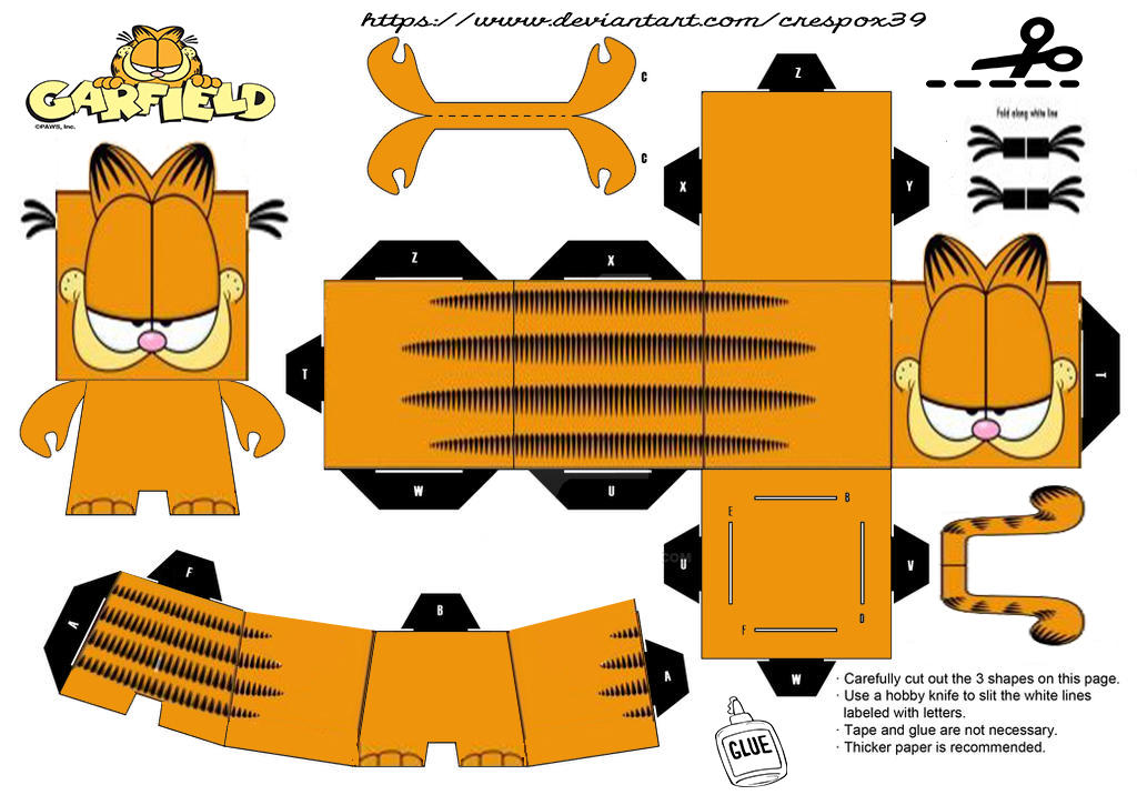 Garfield Paper Patterns ChibiCraft- Garfield by Crespox39 on DeviantArt