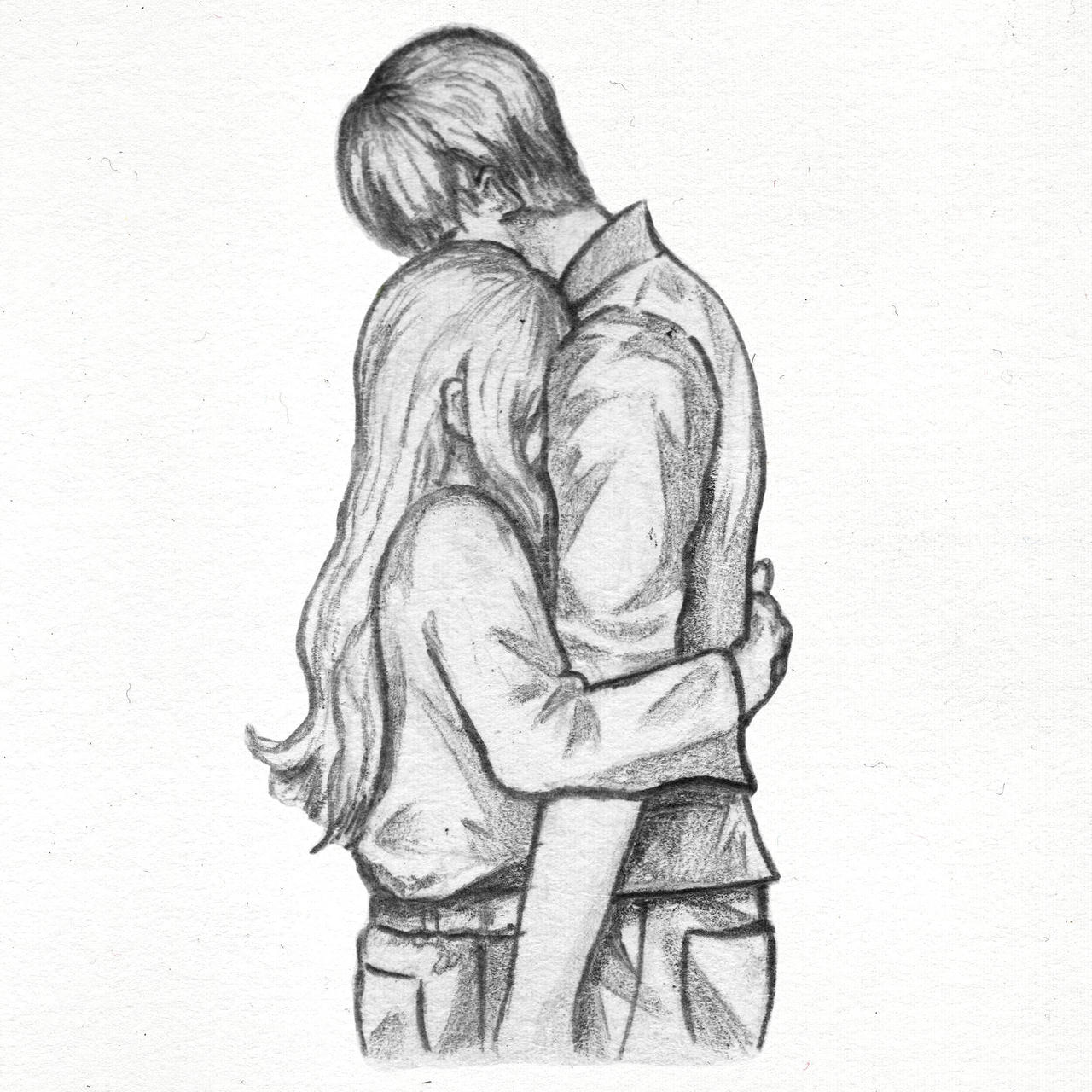 Graphite Sketch of Couple Hugging 1 by Franklin-Fireheart on DeviantArt