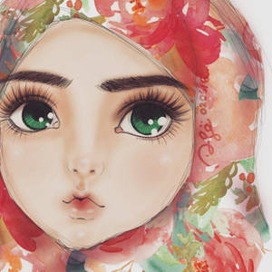 Pink Watercolor Hijab