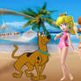 Peach and Daisy with Scooby-Doo at Hawaii