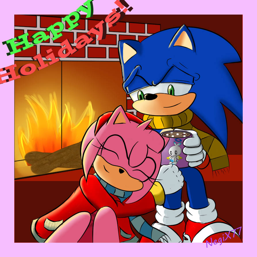 17Sonic- SonAmy Christmas kiss by GearGades -- Fur Affinity [dot] net