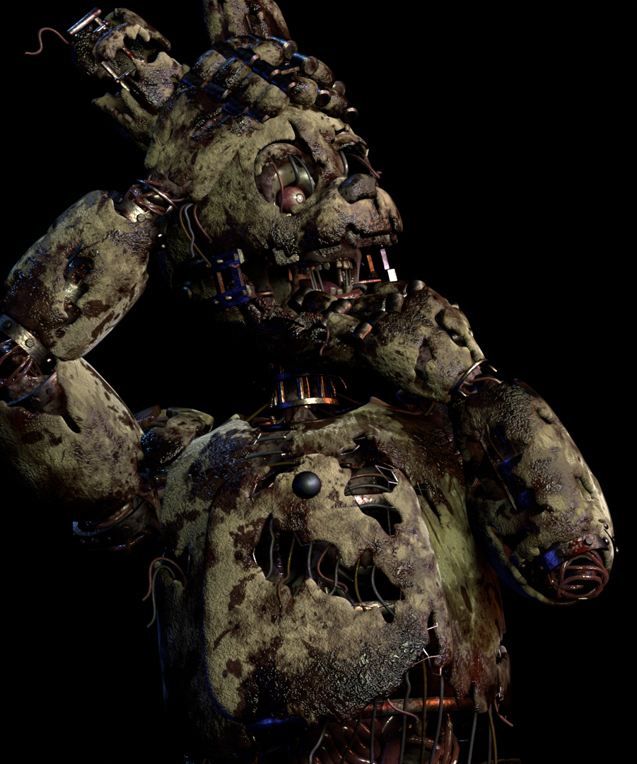 Sculpted this Springtrap over the last week, working on Glitchtrap