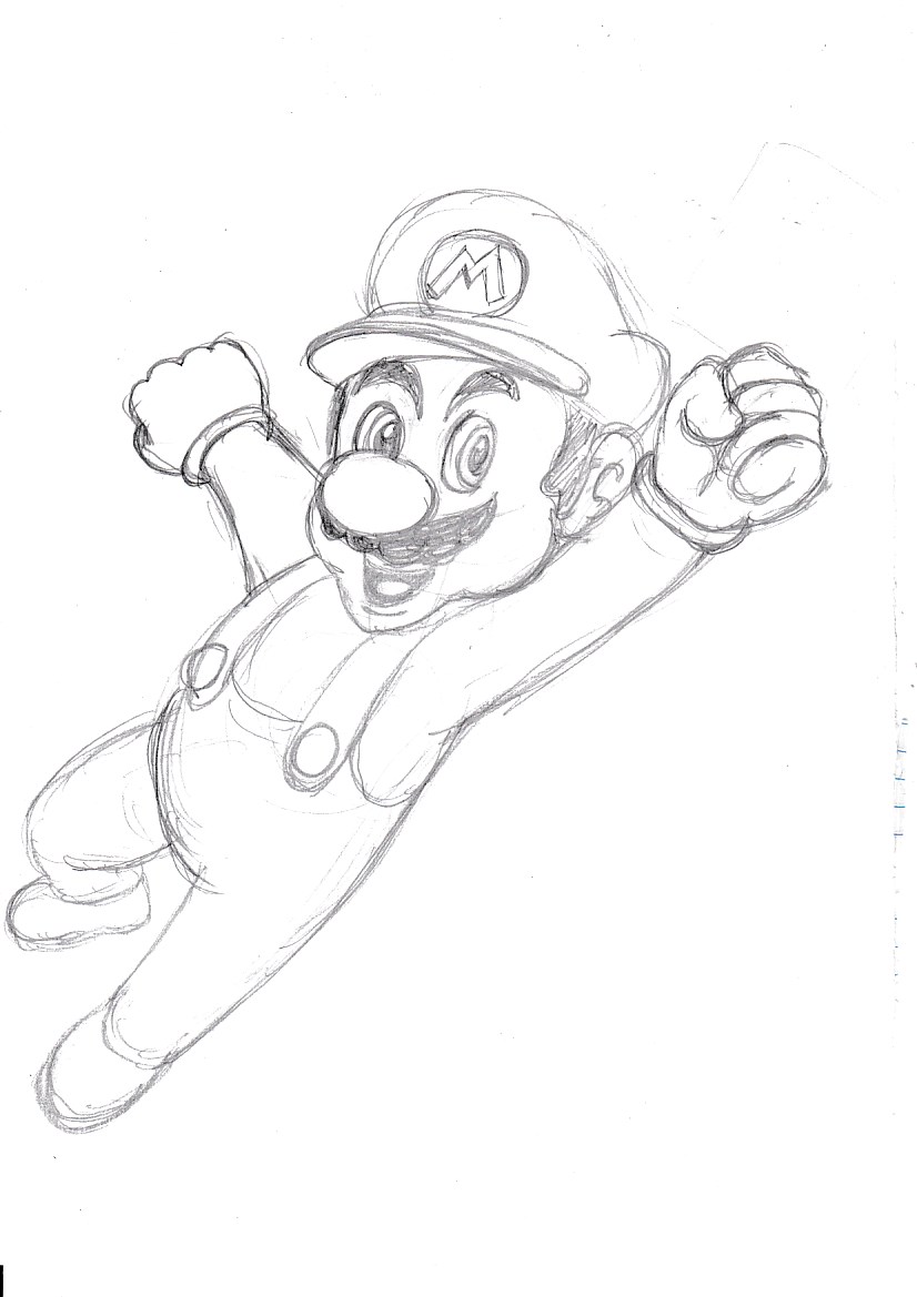 Speed drawing  sketch mario