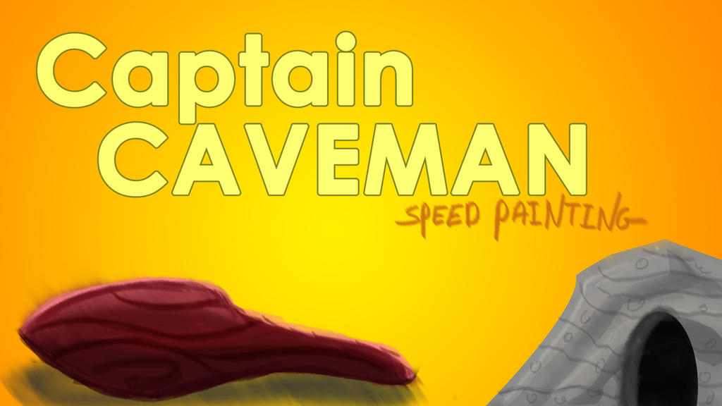 Captain Caveman speed painting thumbnail titlecard