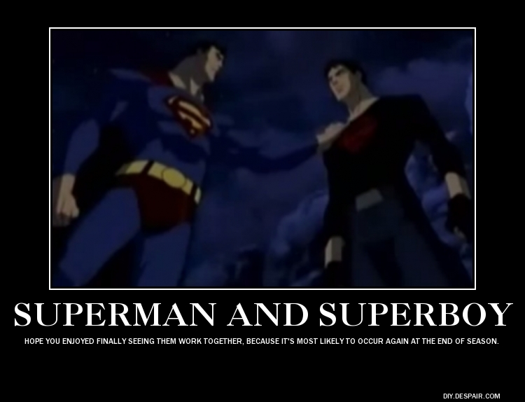 YJ Demotivator: Superman and Superboy