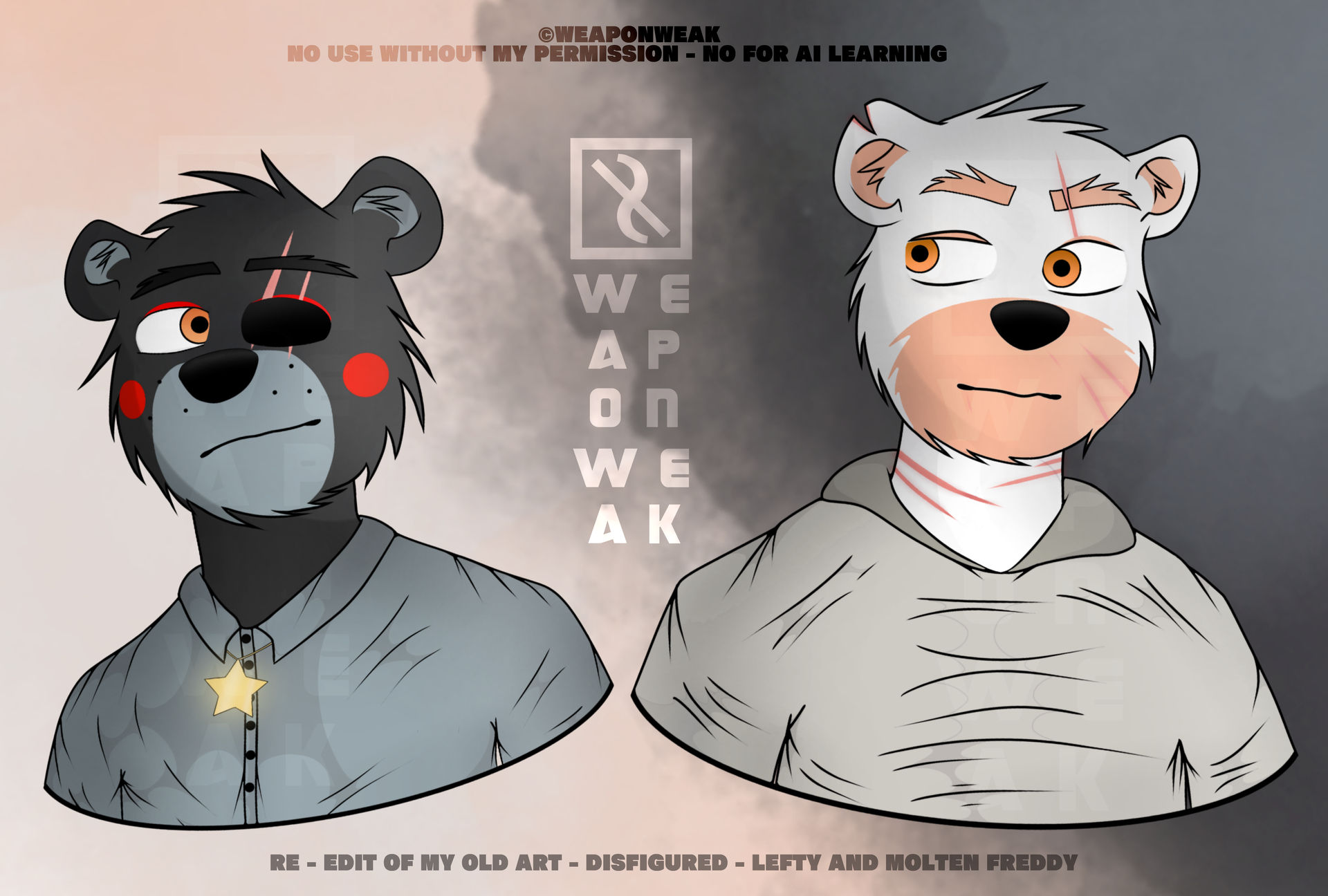 Distorted Fnaf Characters DISFIGURED - FNAF AU (REEDIT OLD ART) by Weaponweakart on DeviantArt