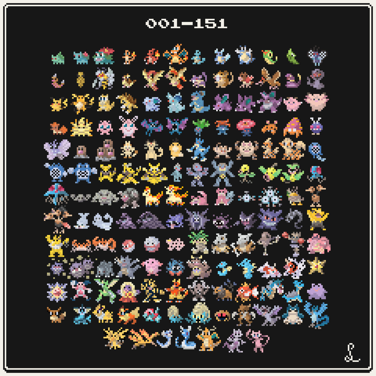 Level One Pokemon '001 - 151' by FireandArt on DeviantArt