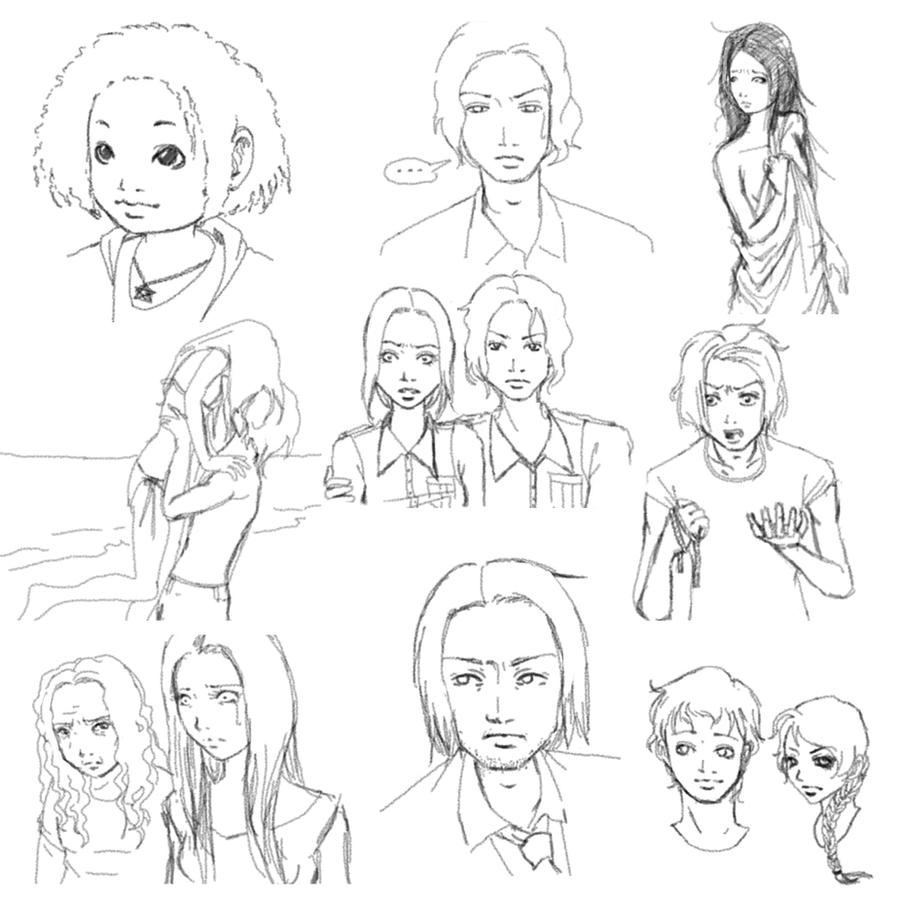 hunger games character sketches