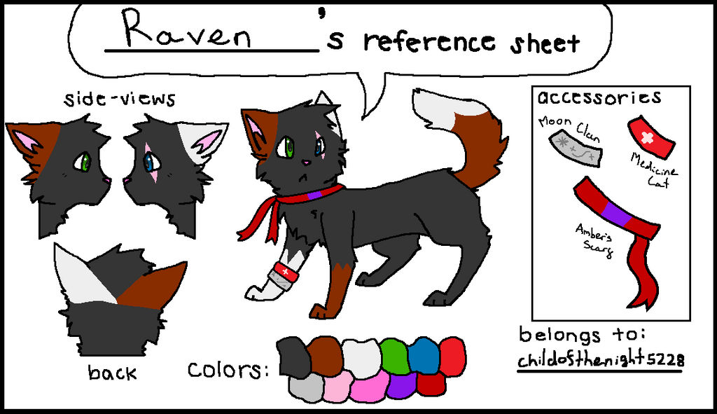 Raven reference sheet by childofthenight5228 on DeviantArt