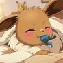 Eevee enjoying her little snack