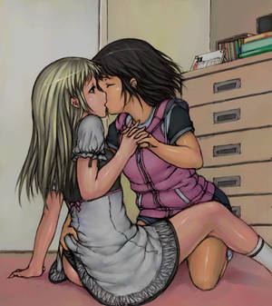 Kiss between little girls