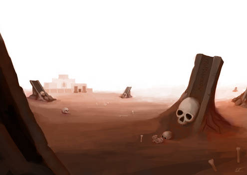 Desert with skulls