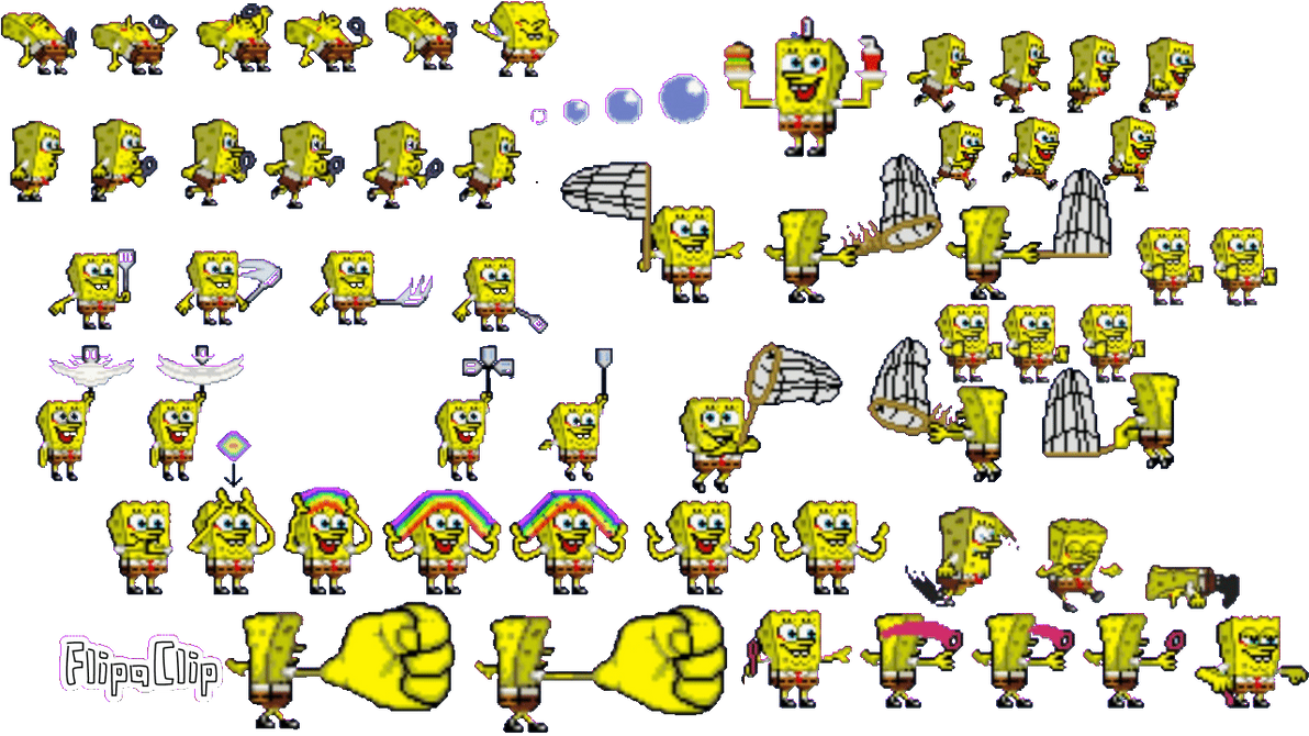 Custom Spongebob Sprite Sheet by FictionFight87 on DeviantArt