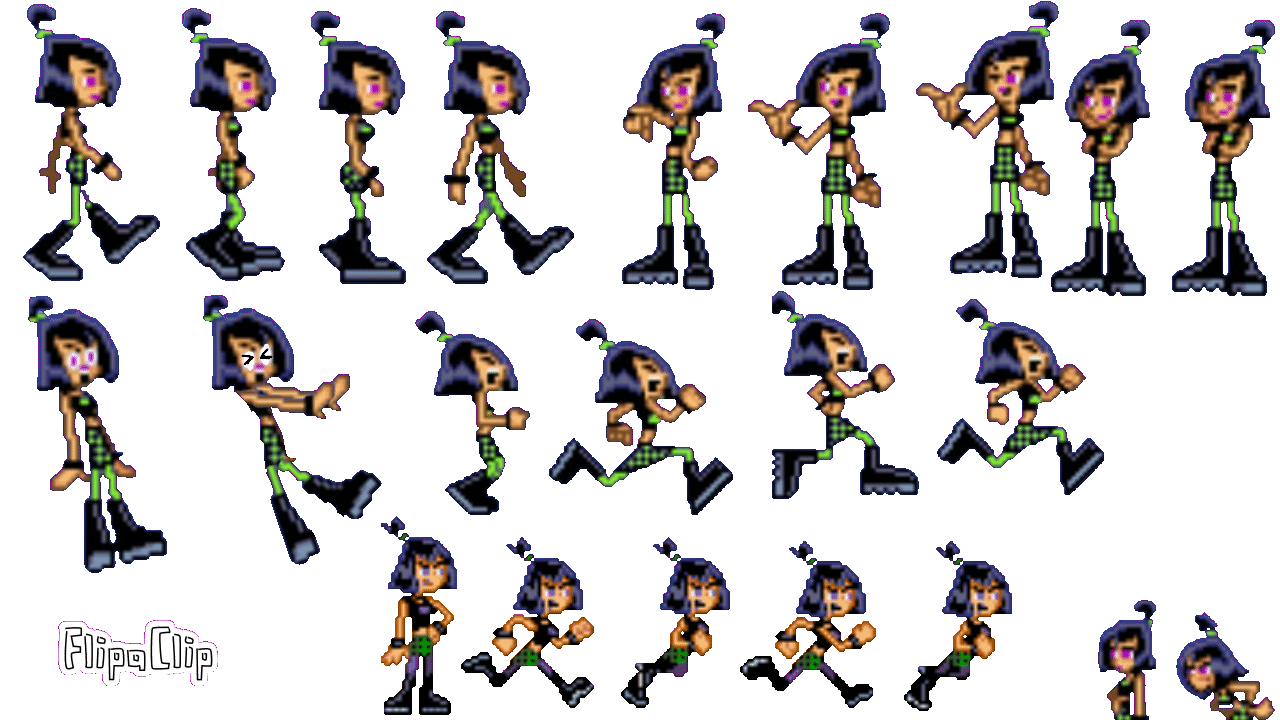 Sam Manson sprite sheet by FictionFight87 on DeviantArt