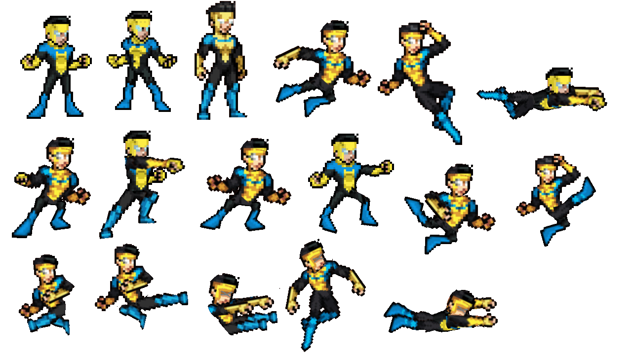 Invincible Ascii An Invincible Sprite Sheet by FictionFight87 on DeviantArt