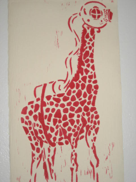 giraffe linoleum