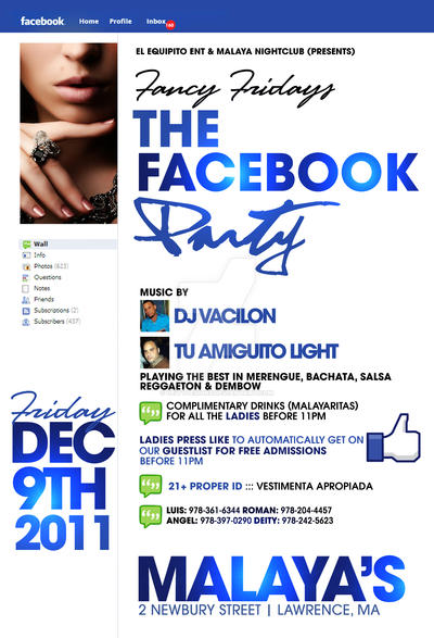the facebook party flyer