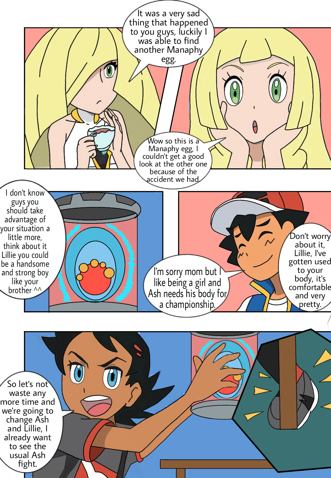 Ash and Lillie body swap (part 7) by TakatoSilver on DeviantArt