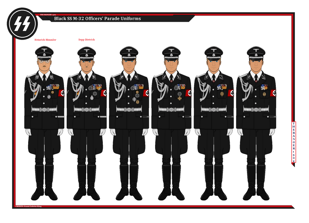 Black SS M-32 Officers' Full Dress Parade Uniforms by TheRanger1302 on