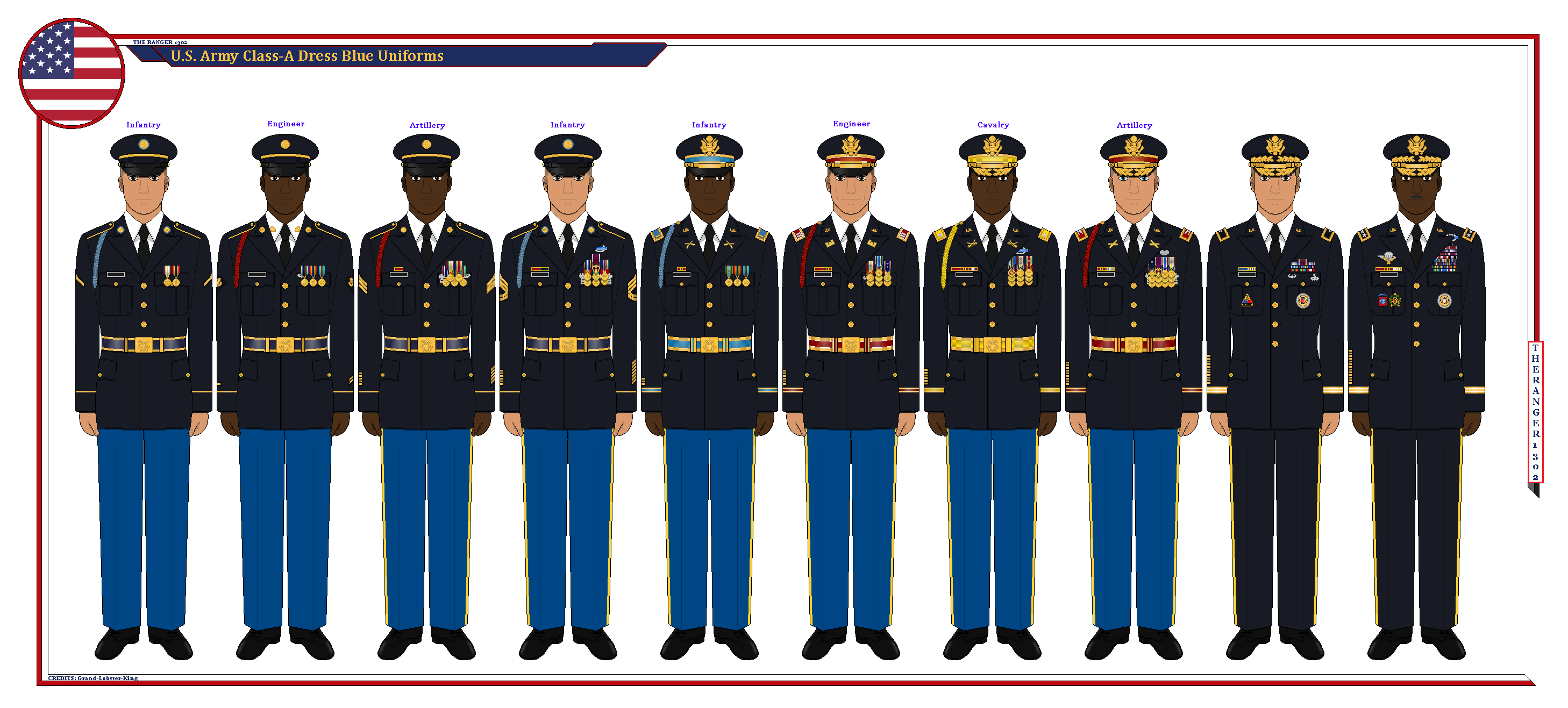 US Army ClassA Full Dress Blue Uniforms by TheRanger1302 on DeviantArt