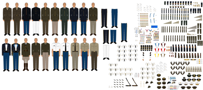 US Military Dress Uniform bases