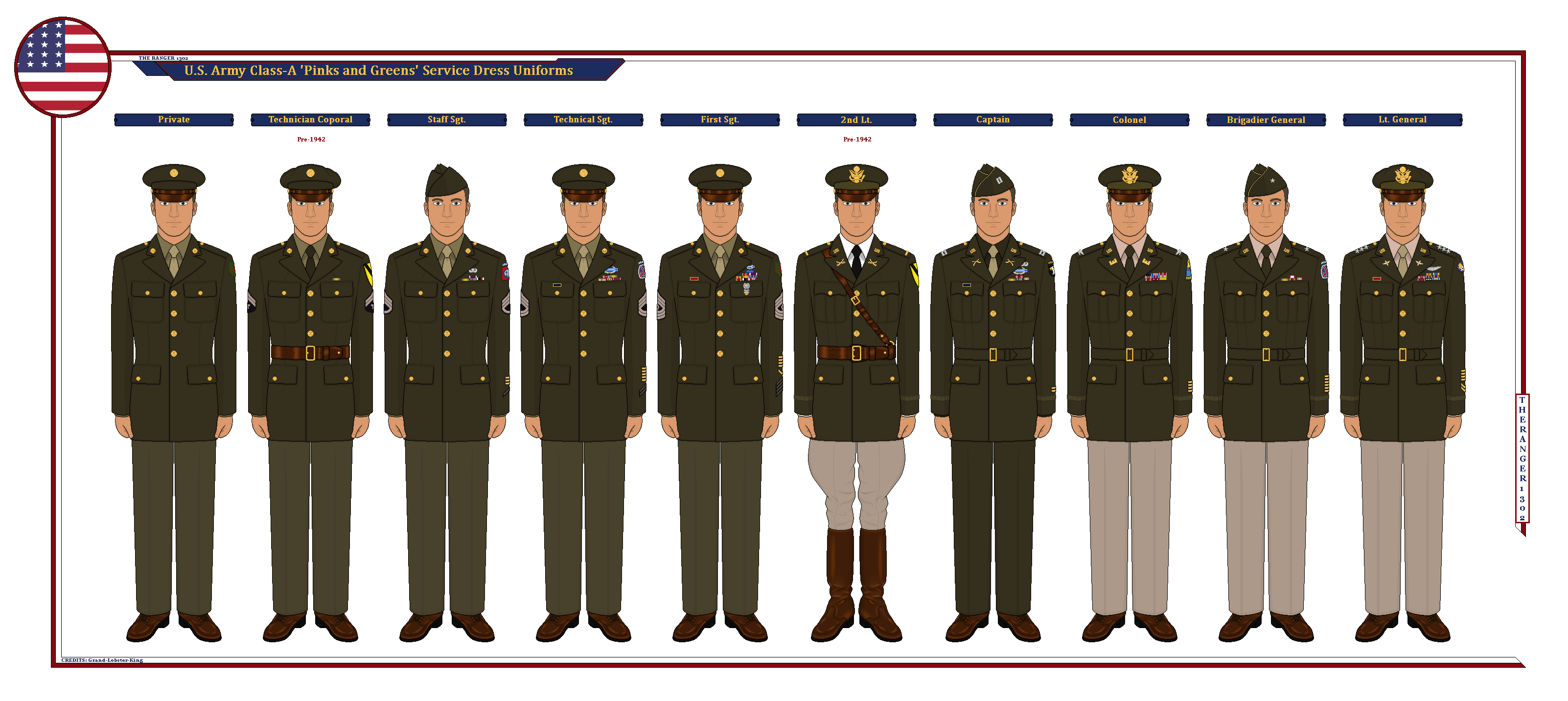 US Army WW2 Pinks And Greens by TheRanger1302 on DeviantArt US Army WW2 Pinks And Greens by TheRanger1302 on DeviantArt