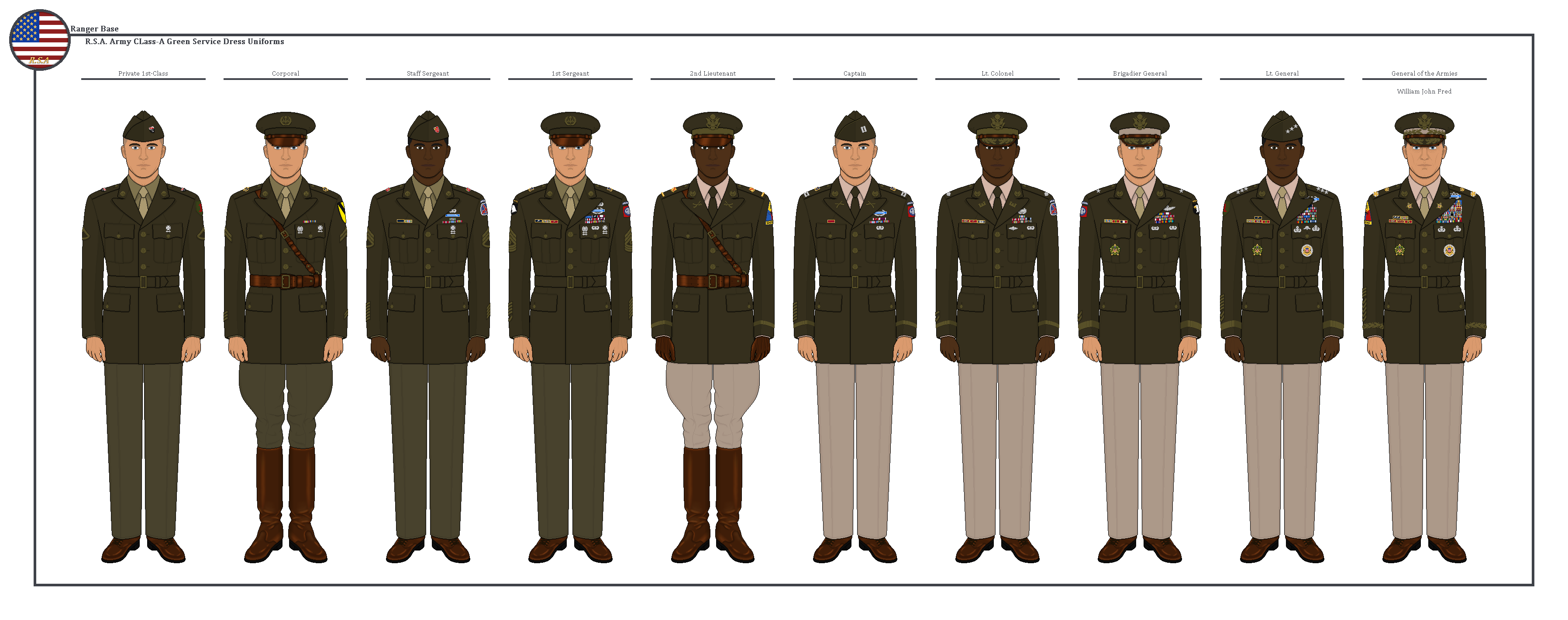 R.S.A. Army Class-A Green Service Dress Uniform by TheRanger1302 on DeviantArt R.S.A. Army Class-A Green Service Dress Uniform by TheRanger1302 on DeviantArt