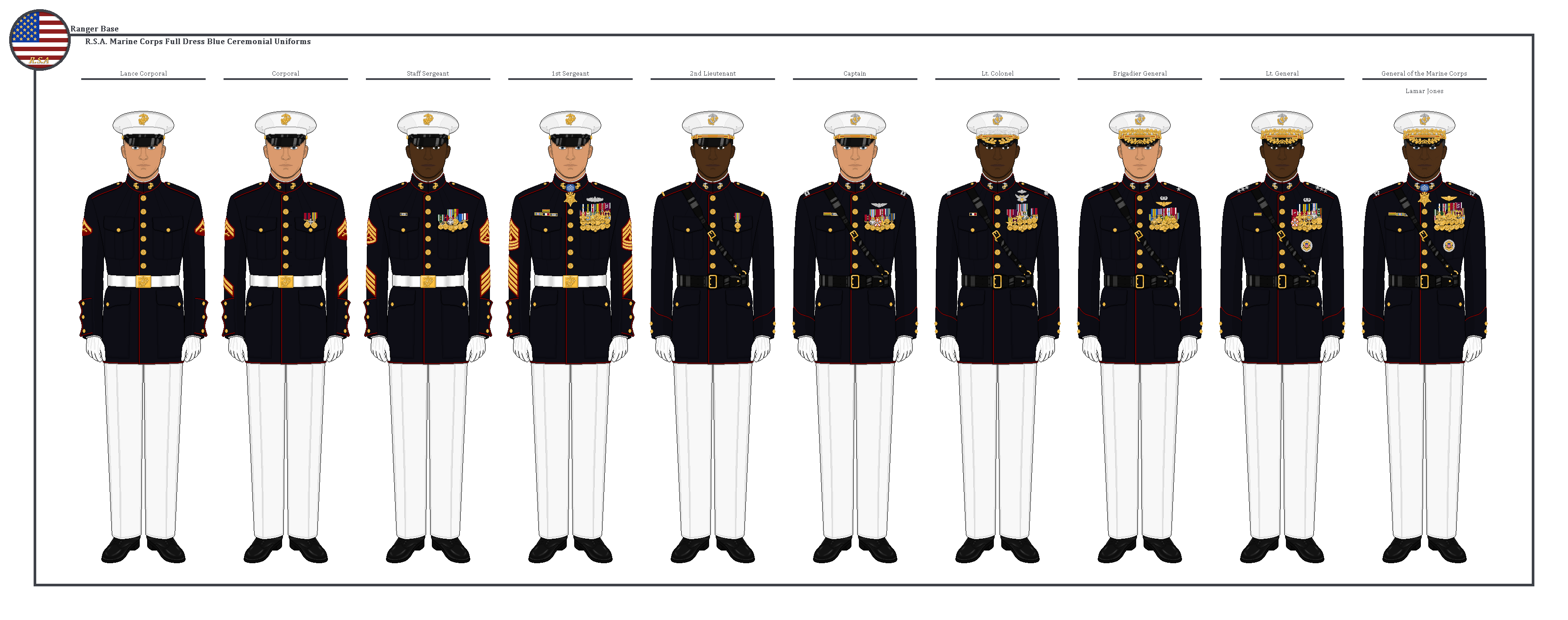 R.S.A. Marine Corps Dress Blue Ceremonial Uniforms by TheRanger1302 on DeviantArt R.S.A. Marine Corps Dress Blue Ceremonial Uniforms by TheRanger1302 on DeviantArt