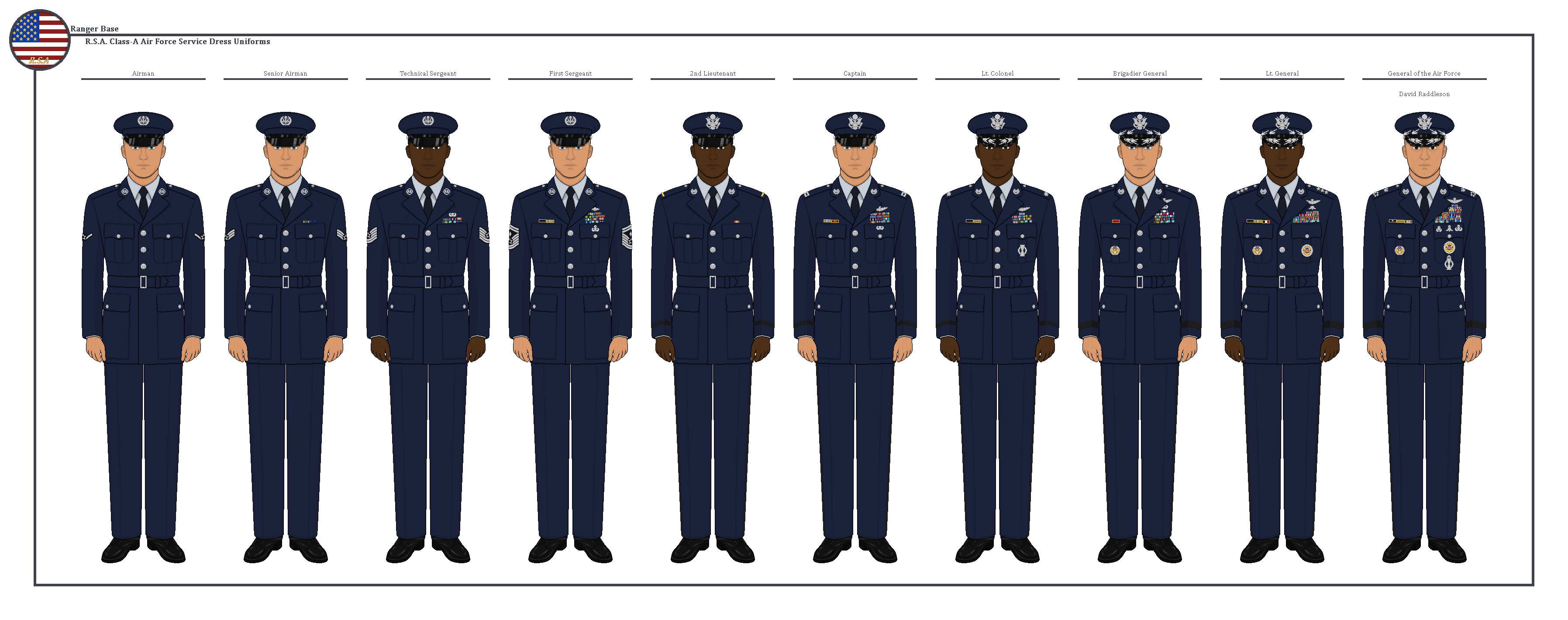 R.S.A. Air Force Service Dress Blue Uniforms by TheRanger1302 on