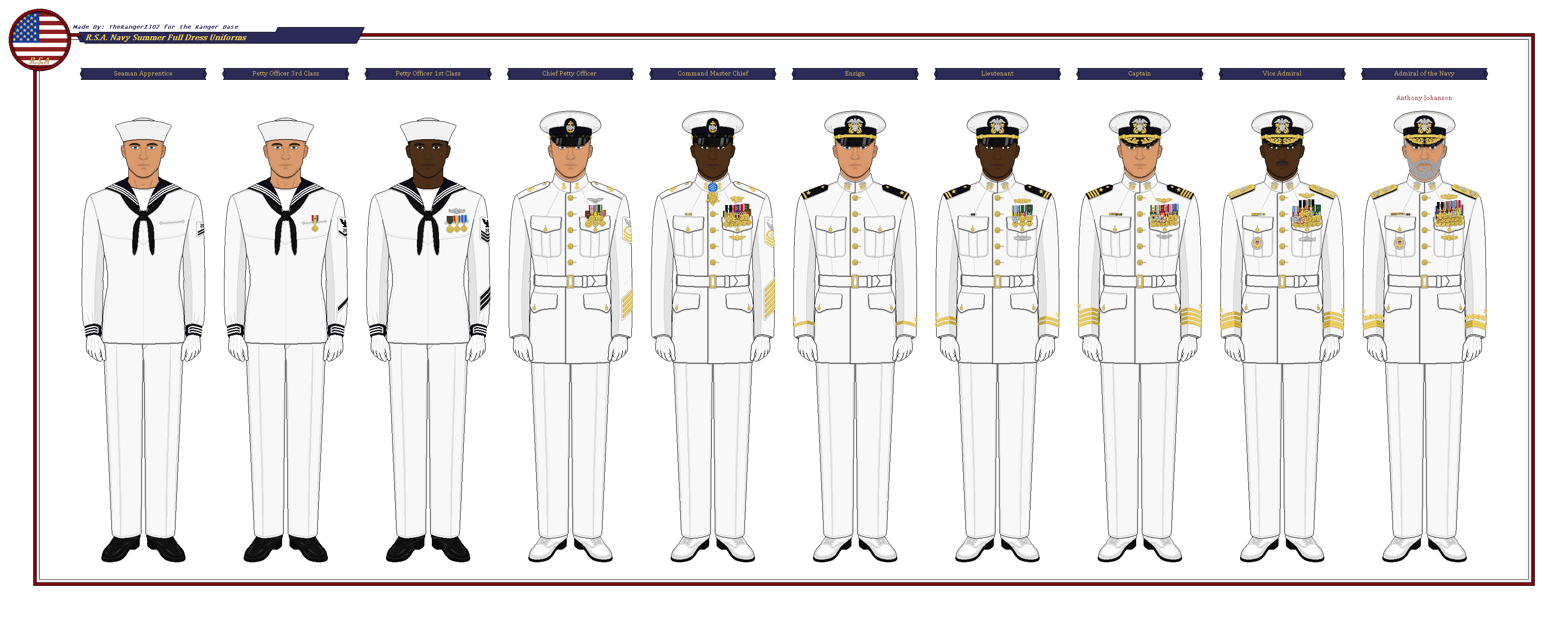 R.S.A. Navy Summer Ceremonial Dress White Uniforms by TheRanger1302 on DeviantArt R.S.A. Navy Summer Ceremonial Dress White Uniforms by TheRanger1302 on DeviantArt
